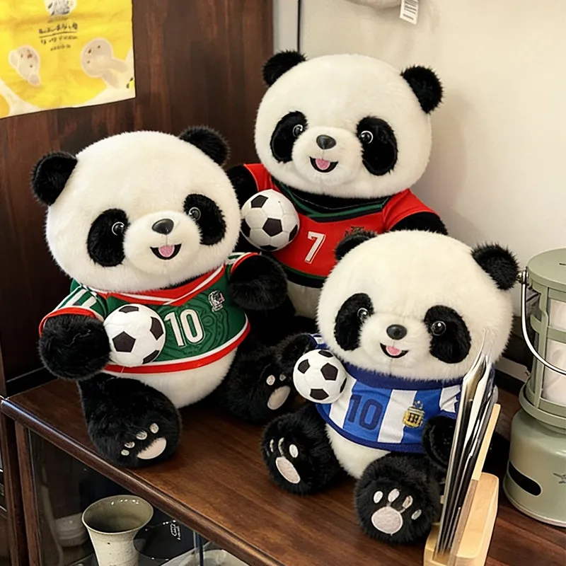 World Cup Soccer Panda Plush Toy – Soft Stuffed Animal Doll, Sports Themed Comfort Companion & Birthday Gift for Kids
